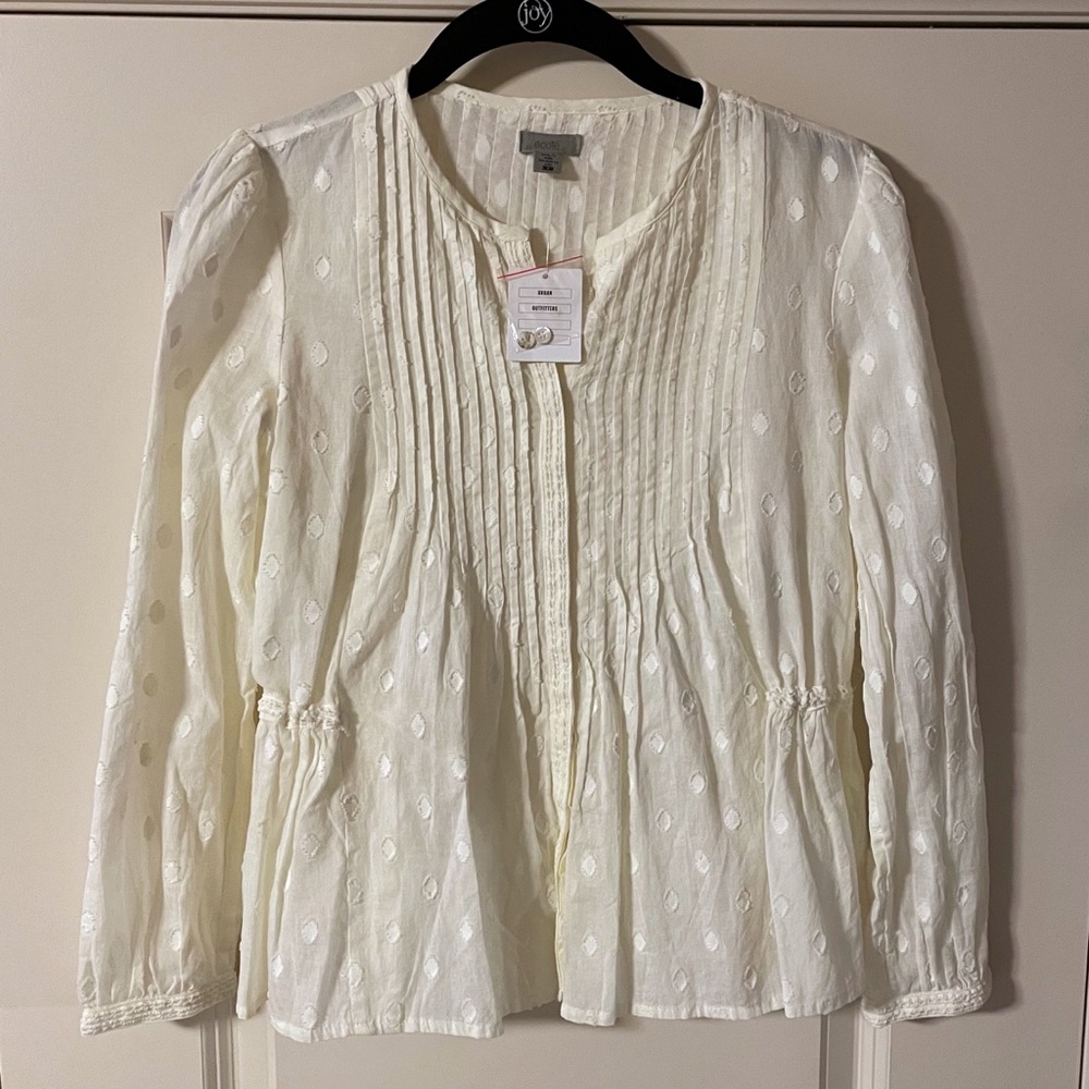 Urban Outfitters Ecote Pintuck Polka Dot Blouse